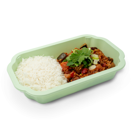 Chili sin carne avec du riz...