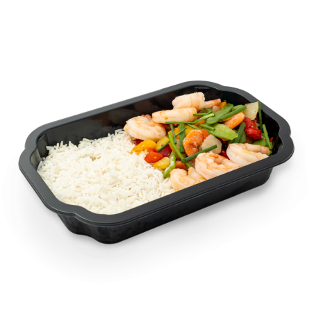 Scampi in currysaus met...