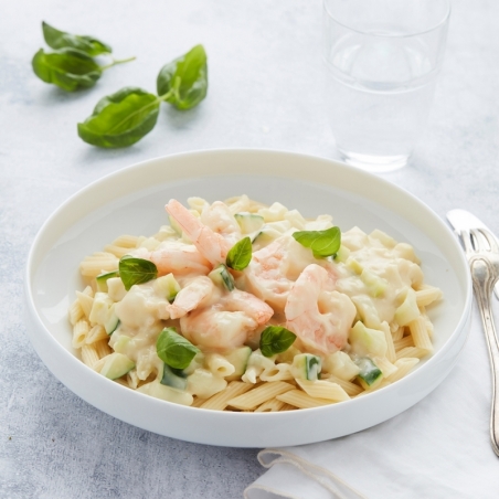 Scampis, sauce à l'ail,...